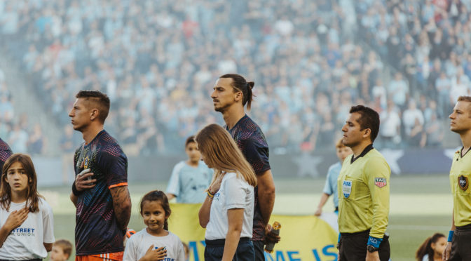 Zlatan Ibrahimovic takes on Sporting Kansas City
